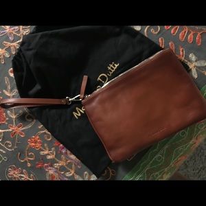Leather massimo dutti clutch